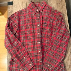 Ralph Lauren Red and Green Plaid Button Down Shirt